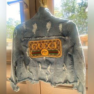 Vintage purse patch GUCCI denim jacket